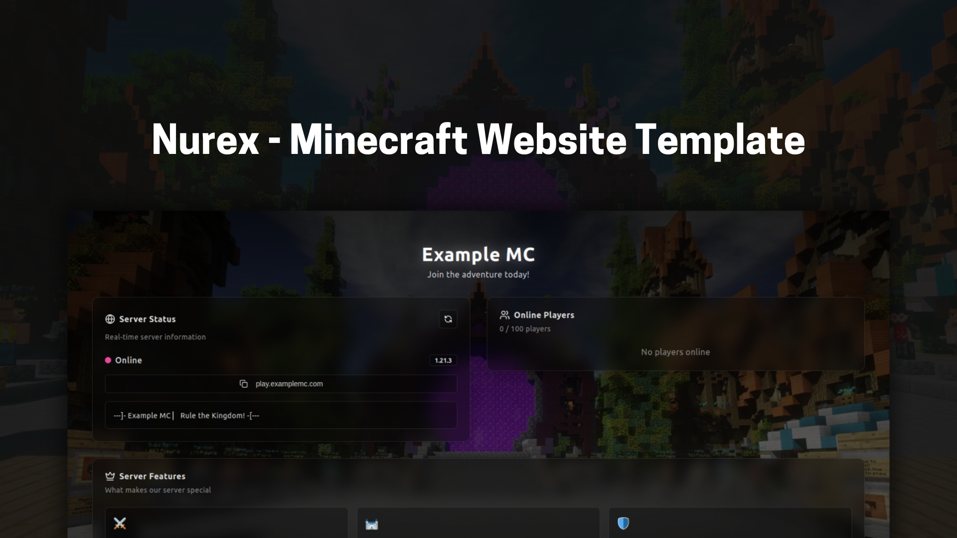 Nurex - Minecraft Website Template
